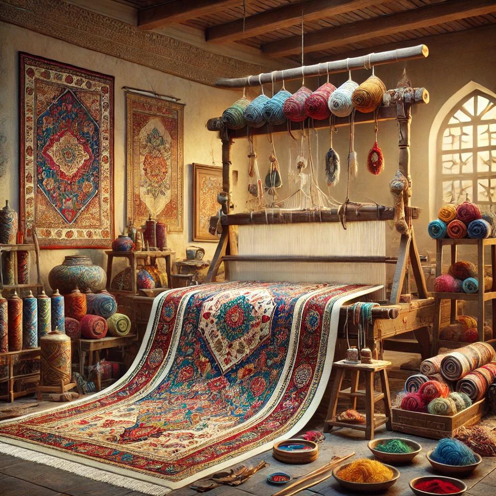 Persian_rug weaving scene