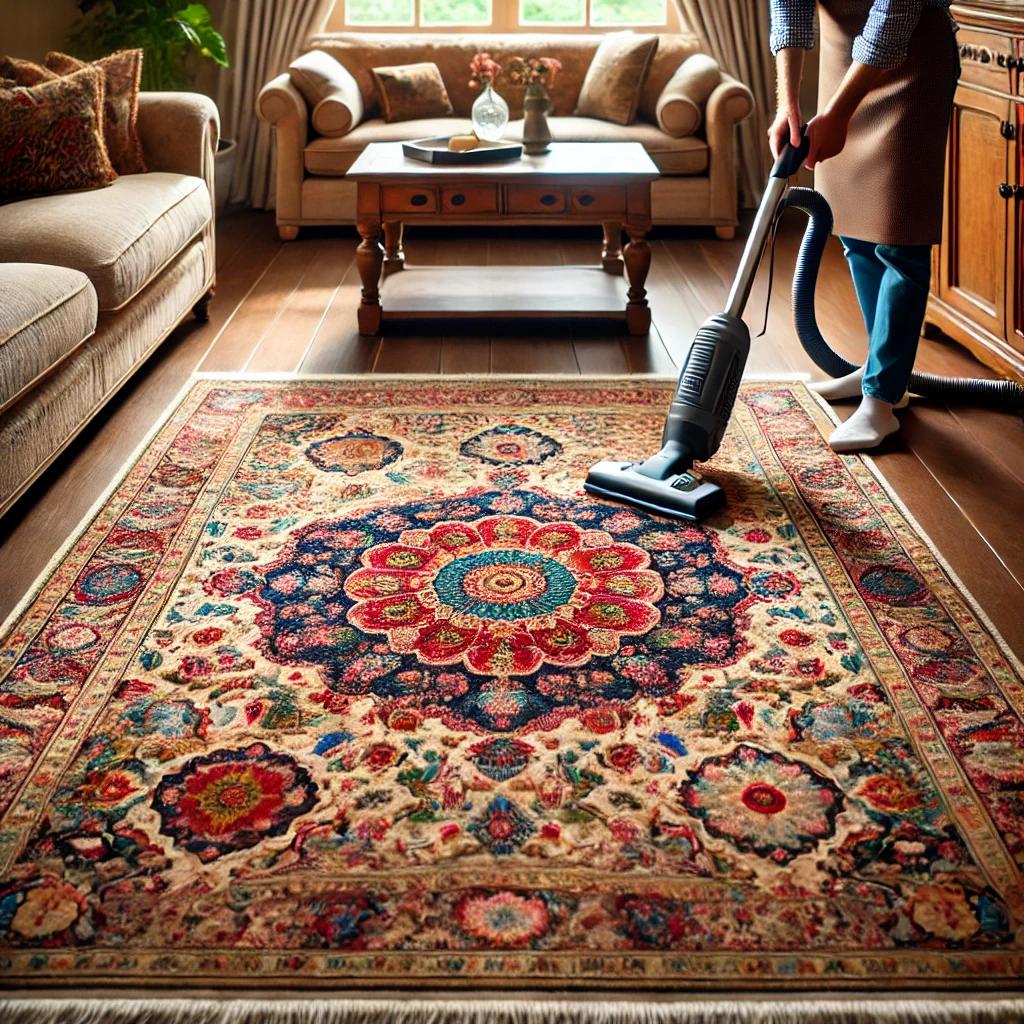 A beautifully maintained hand-knotted Persian rug