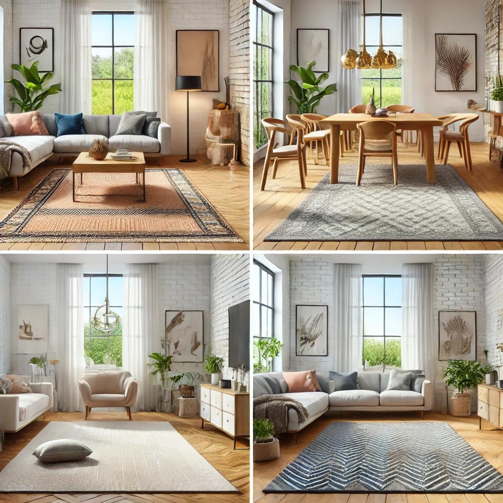 A bright, modern home interior showing different r