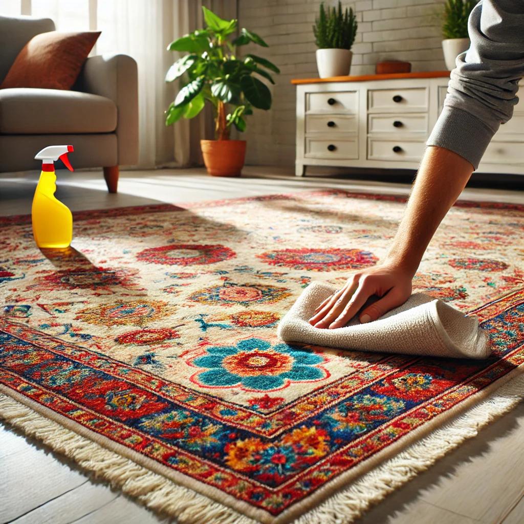 A clean and well-maintained Persian rug with a per