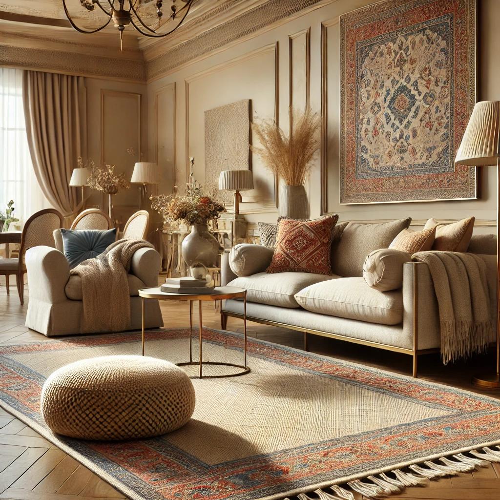 A stylish living room showcasing the art of layeri