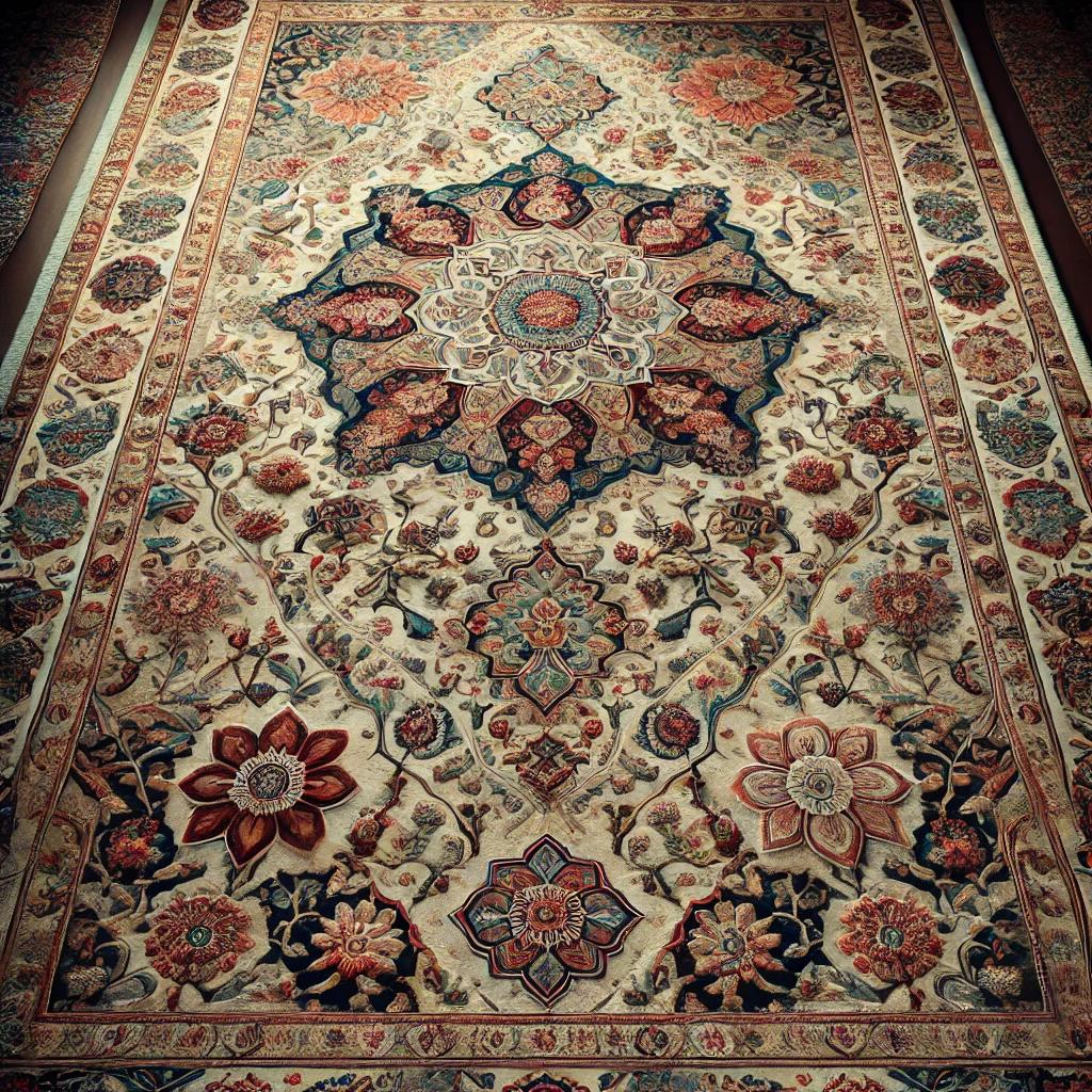 An exquisite Persian rug showcasing intricate trad